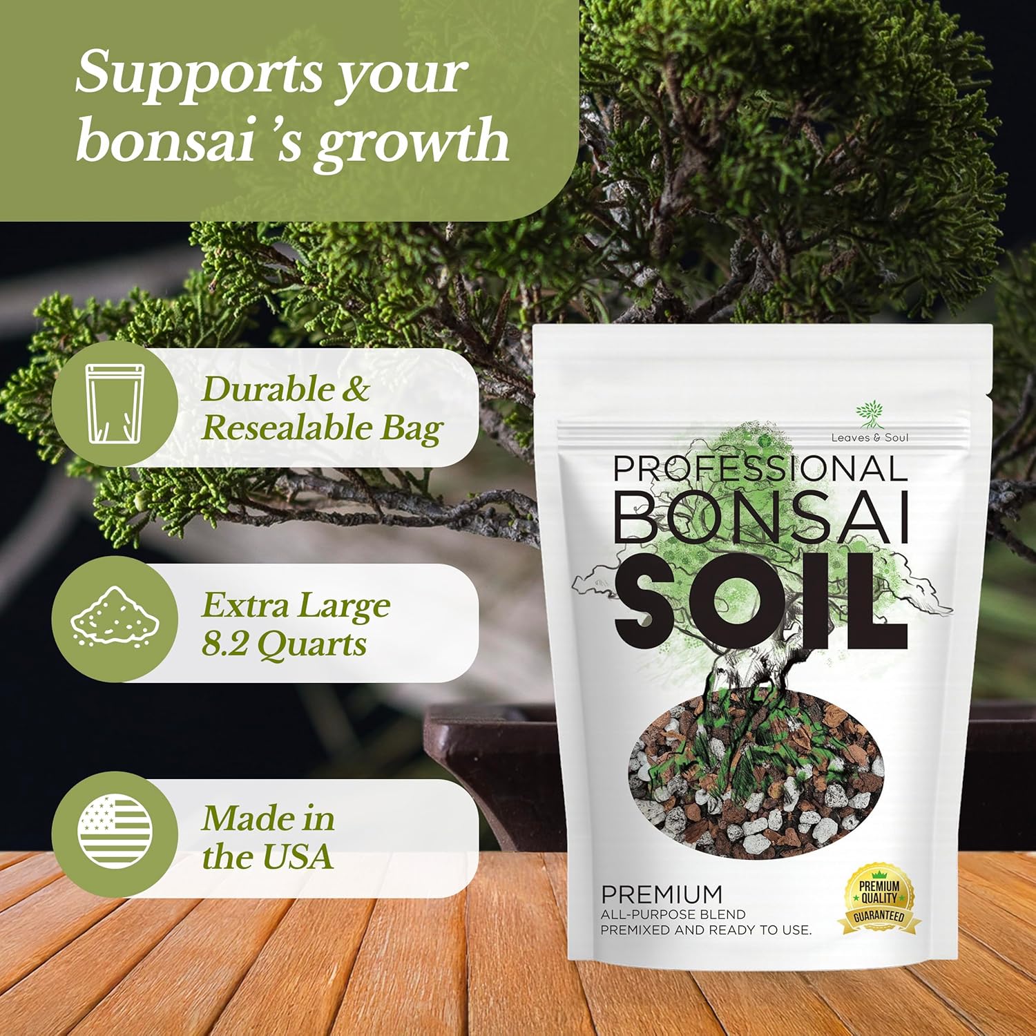 Bonsai Starter Bundle – Premium Bonsai Soil 8.2QT + Tree Training Wire Kit 160ft with Cutter & Canvas Bag – Complete Bonsai Care & Wiring Set for Beginners & Pros