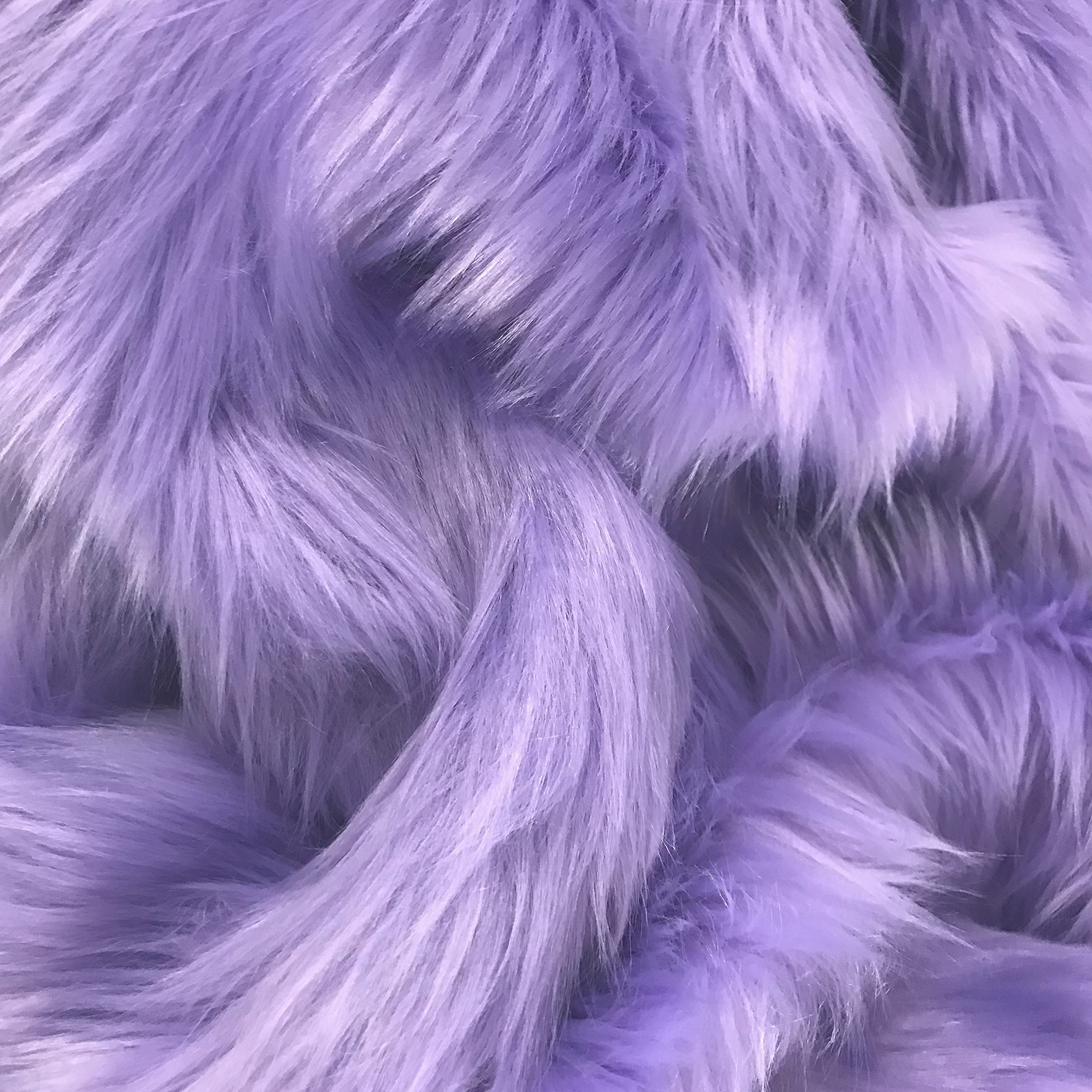 Bianna Luxury Faux Fur Fabric Piece/DIY Craft Project/Photo Prop Backdrop/Basket Filler/Fursuit/Trim - All Pieces Measured in INCHES (Lavender, 20x20 inches)