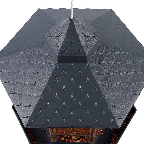 Miniatura 2 de Twinkle Star - Comedero para pájaros silvestres, para colgar al aire libre, para decoración de jardín o patio, con forma hexagonal y con techo,