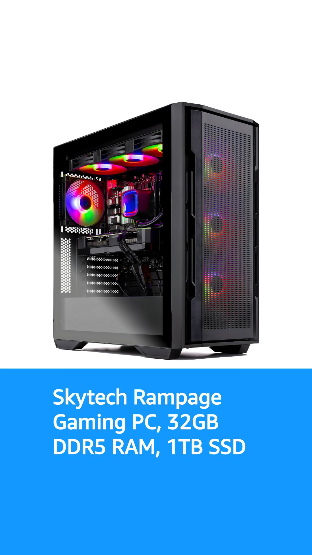 Skytech Rampage Gaming PC Desktop, Intel i7 14700F 2.1 GHz (5.3GHz