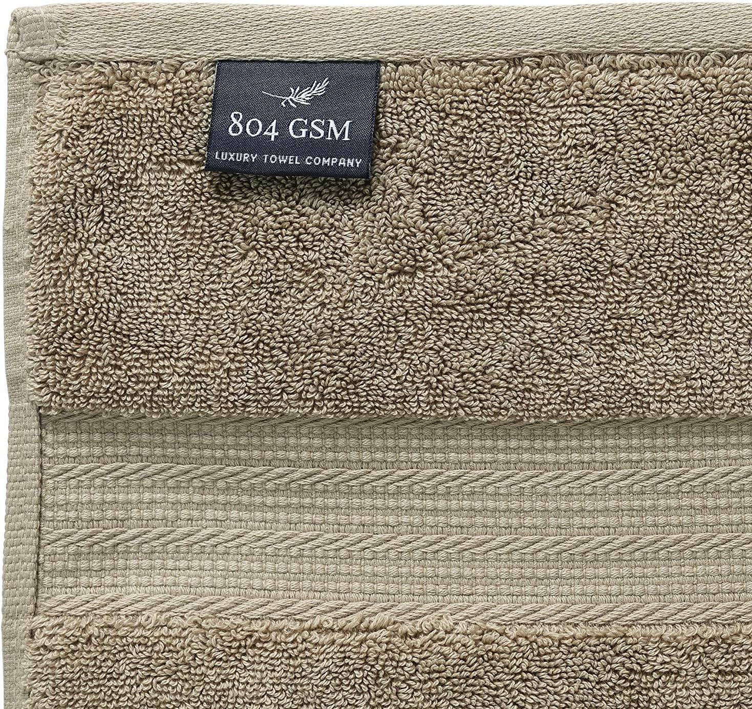 804 GSM 6 Piece Towels Set, 100% Cotton, Premium Hotel & Spa Quality, Highly Absorbent, 2 Bath Towels 27” x 54”, 2 Hand Towel 16” x 28” and 2 Wash Cloth 12” x 12”. Taupe Color : Home & Kitchen