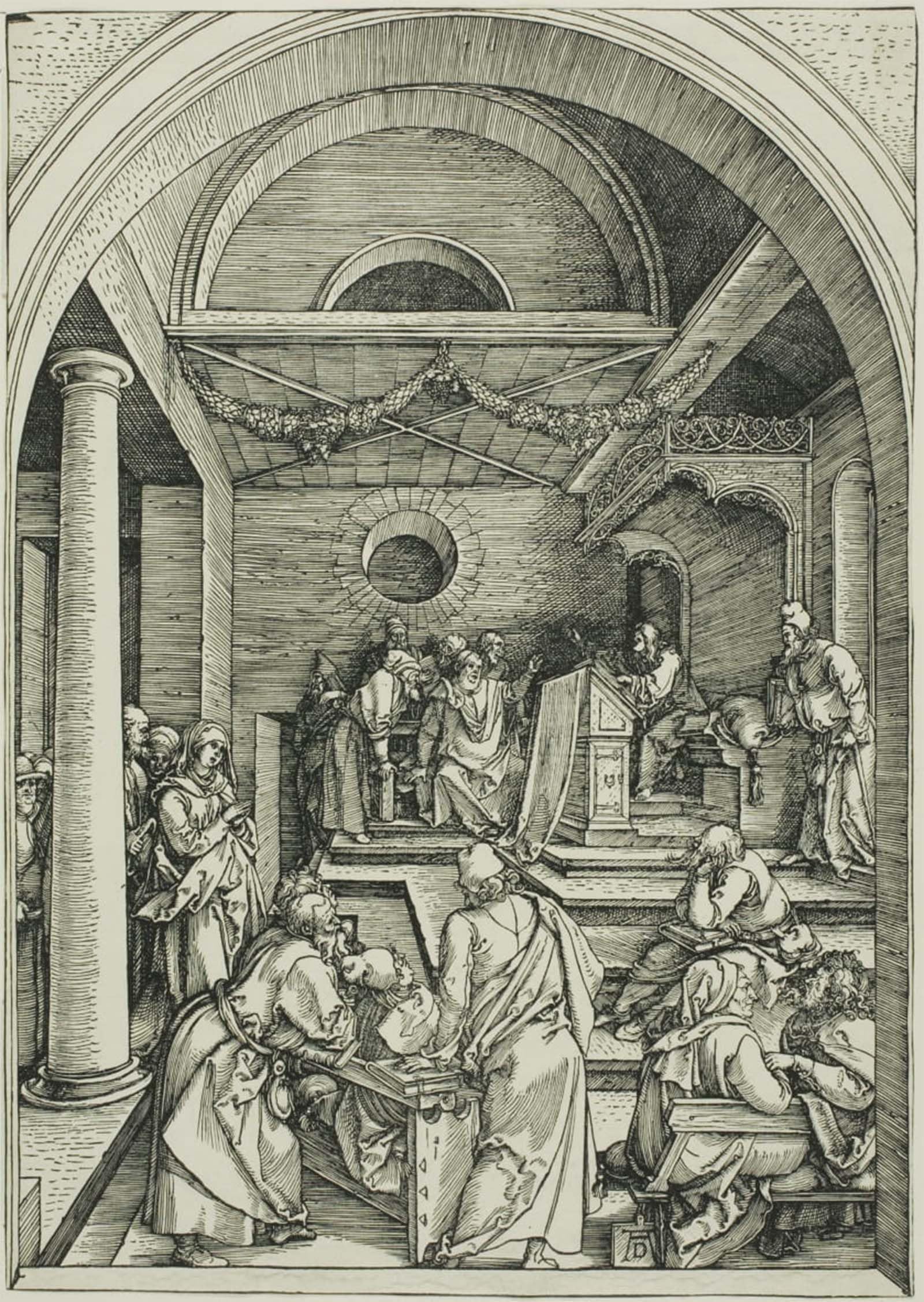 SERENDIPITP Vintage Picture Print on Canvas Wall Art Poster Christ Among the Doctors From the Life of the Virgin by Albrecht Dürer Artwork Print Poster for Wall Decor 60x90cm