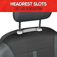 Vista 4 de Motor Trend Black & Gray Car Seat Covers Full Set – Front Seat Covers & Rear Bench Seat Cover – Airbag Compatible, 60/40 Split Bench for Smaller