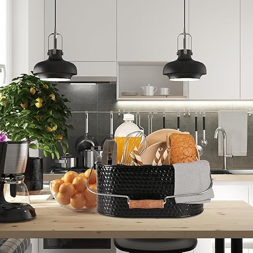 Miniatura 6 de Bedding Craft Organizador de utensilios galvanizado Soporte de metal para cocina, picnic y fiestas, organizador rústico para cubiertos, cubiertos y