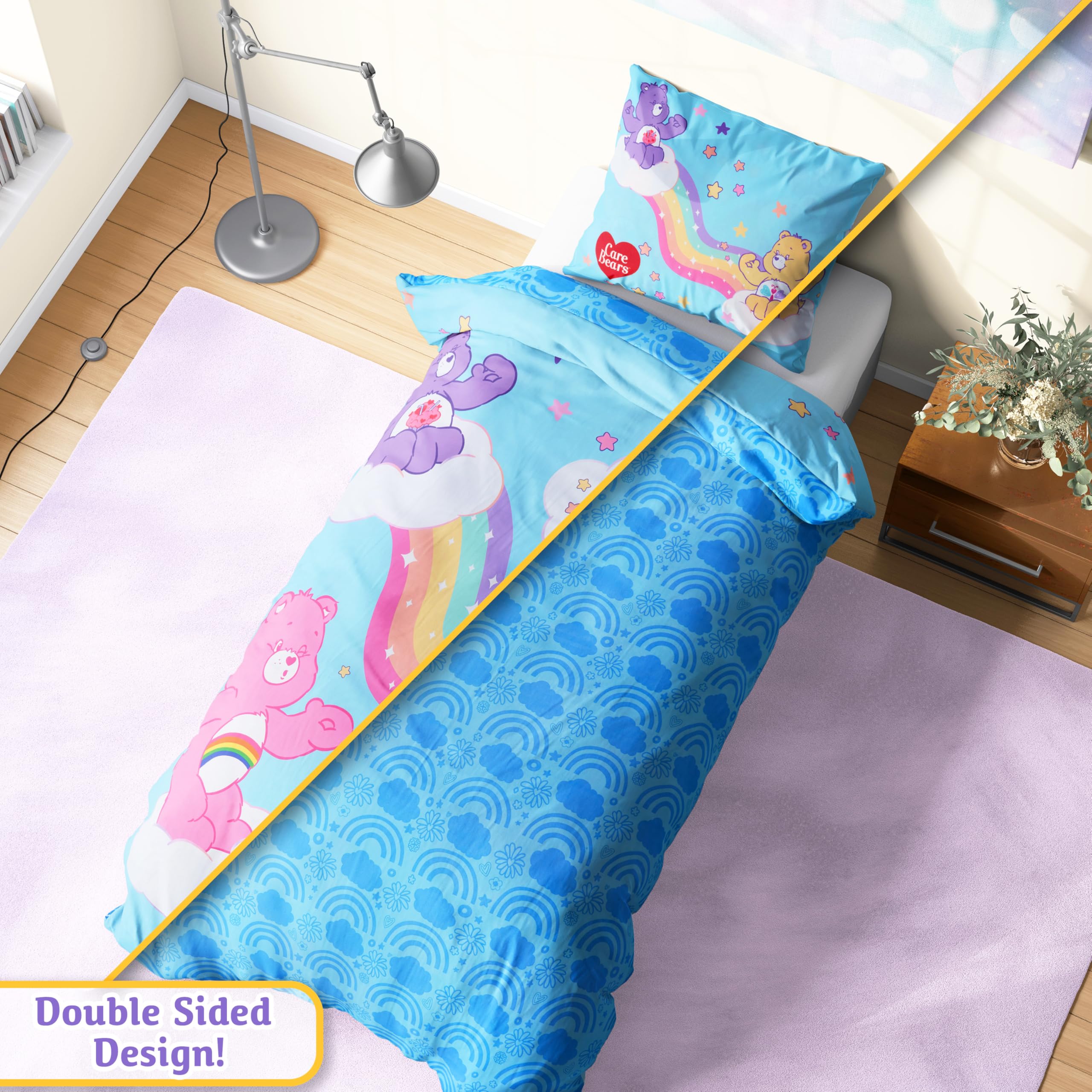 Amazon｜Get Trend Care Bears キッズ ツイン掛け布団カバーセット 枕