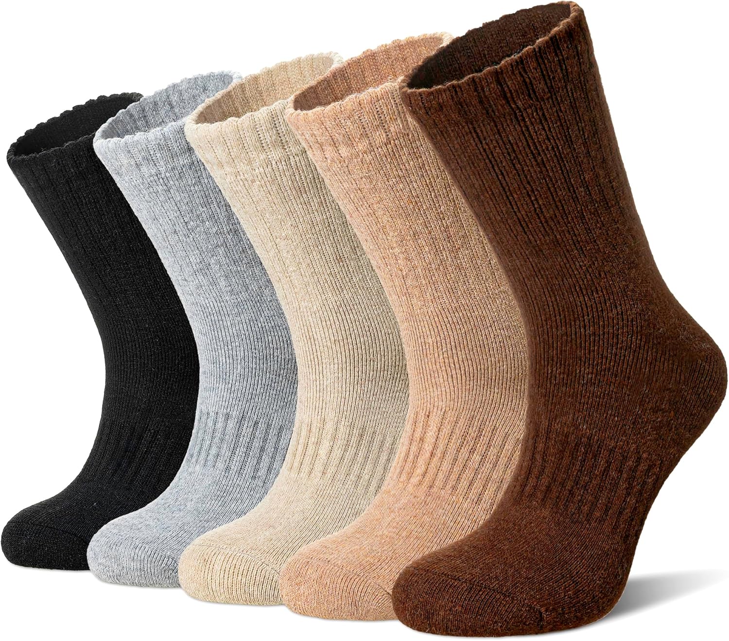 Merino Wool Socks For Women Hiking Winter Boot Thermal Warm Thick Cozy Work Crew Socks 5 Pairs