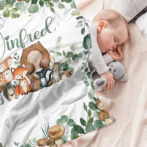 Miniatura 27 de Manta de bebé personalizada para niños, manta de bebé personalizada con nombre súper suave para niños, mantas de elefante personalizadas para bebés