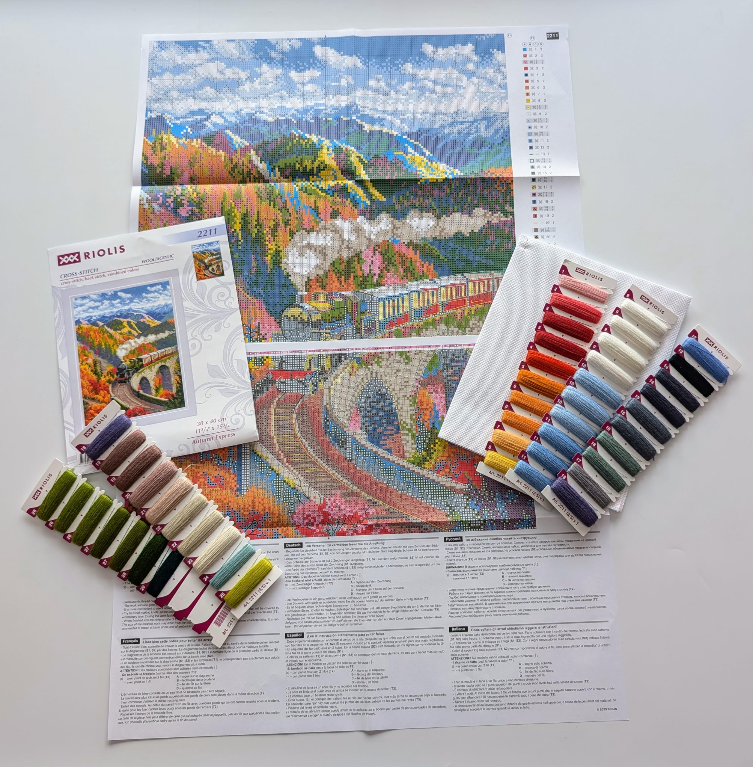 RIOLIS 2211 Herbstexpress Zählmuster-Kreuzstich-Set 29.8 x 40 cm