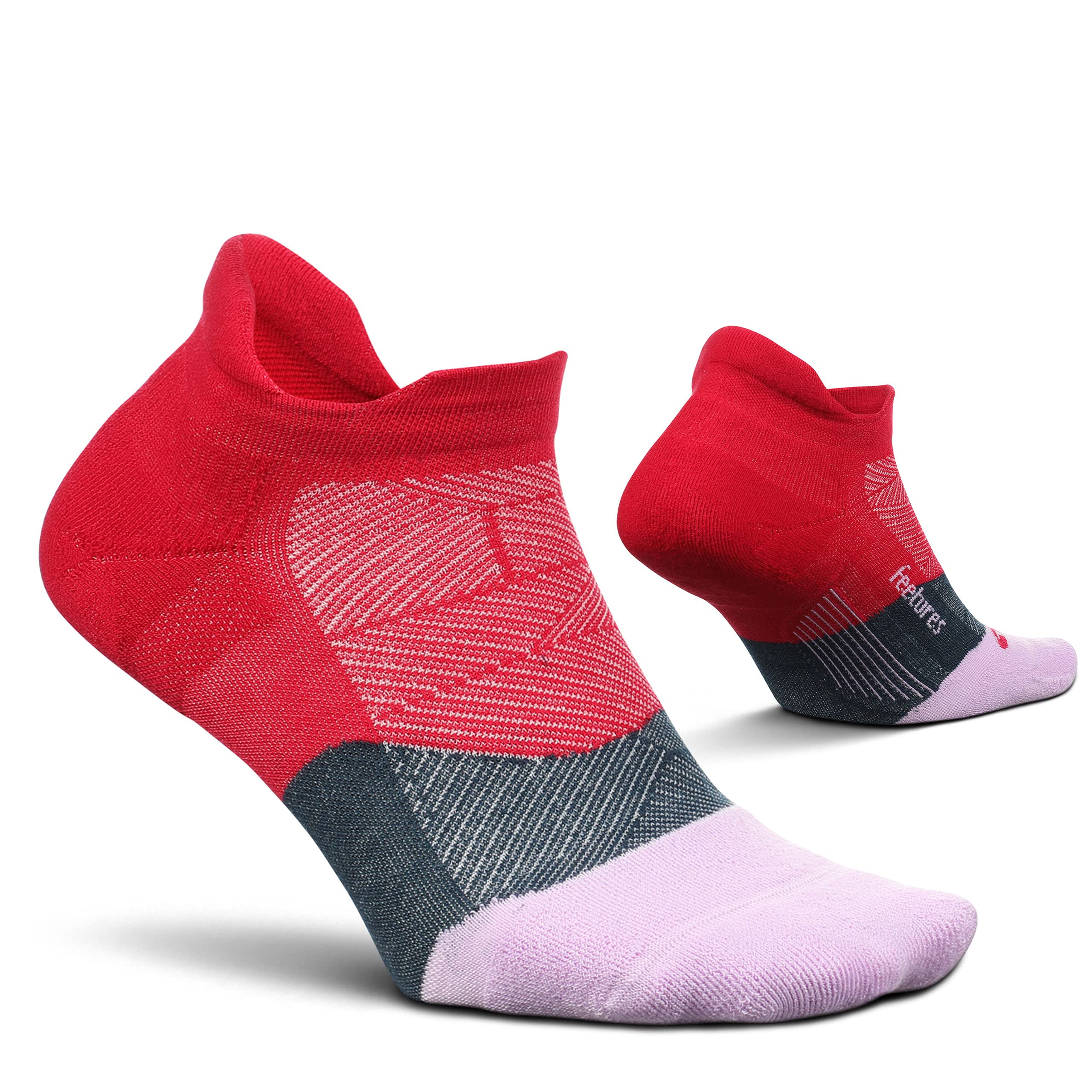 Feetures Elite Max Cushion No Show Tab Socks, Berry (S)