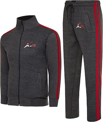 Skylinewears Mens Activewear Full Zip Warm Tracksuit Sports Set Casual Sweat Suit 2 Piece Set