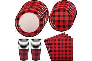 Aneco Plaid Party Supplies: Festive Dining Essentials for Memorable Gatherings
