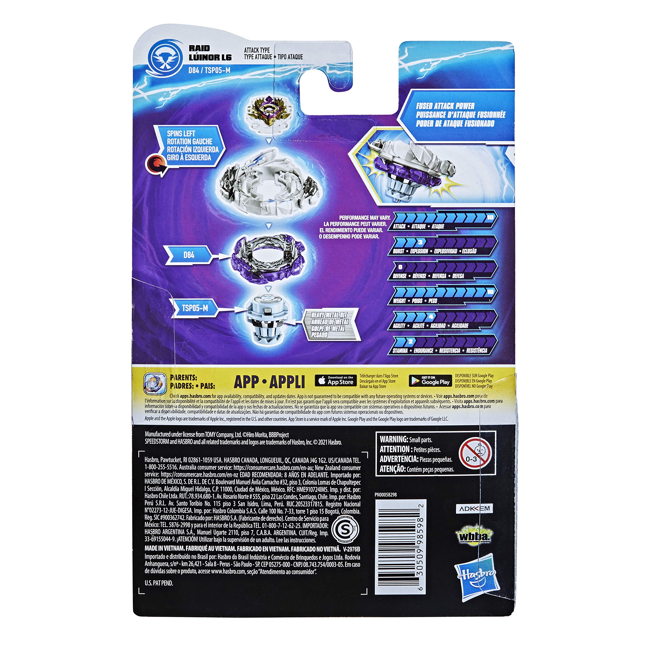Hasbro BEYBLADE Burst Surge Speedstorm Raid Luinor L6 bączek startowy – bączek bojowy z rozrusznikiem