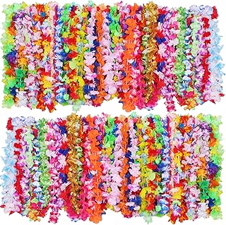 Sponsored Ad - 200 Pieces Hawaiian Luau Leis Flowers Necklaces Summer Beach Vacation Pool Luau Party Favors Supplies Tropi...
