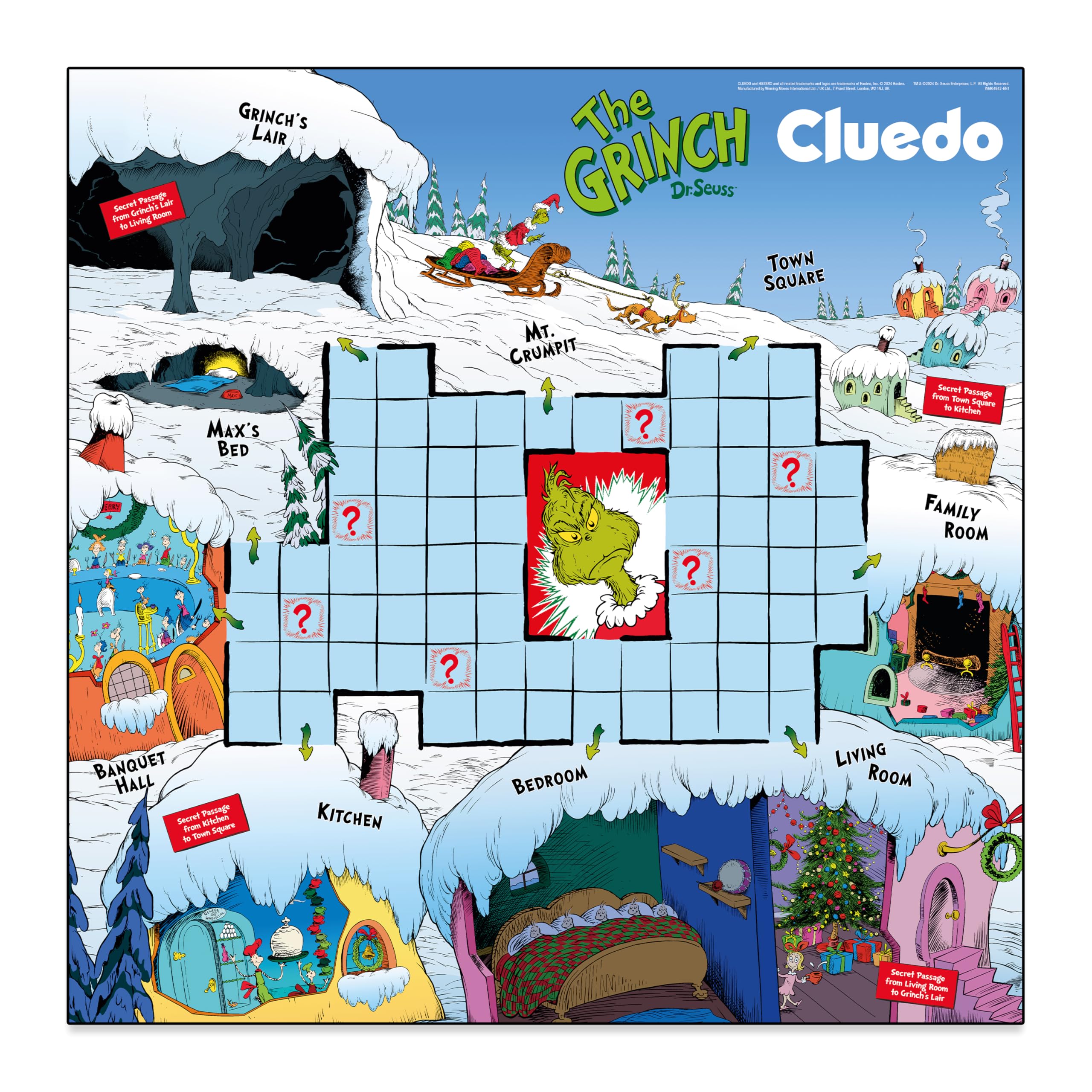 Winning Moves The Grinch Cluedo Board Game enter special locations including Max's Bed and Town Square and uncover the hidden secrets fun family game for ages 8 and up - Image 3