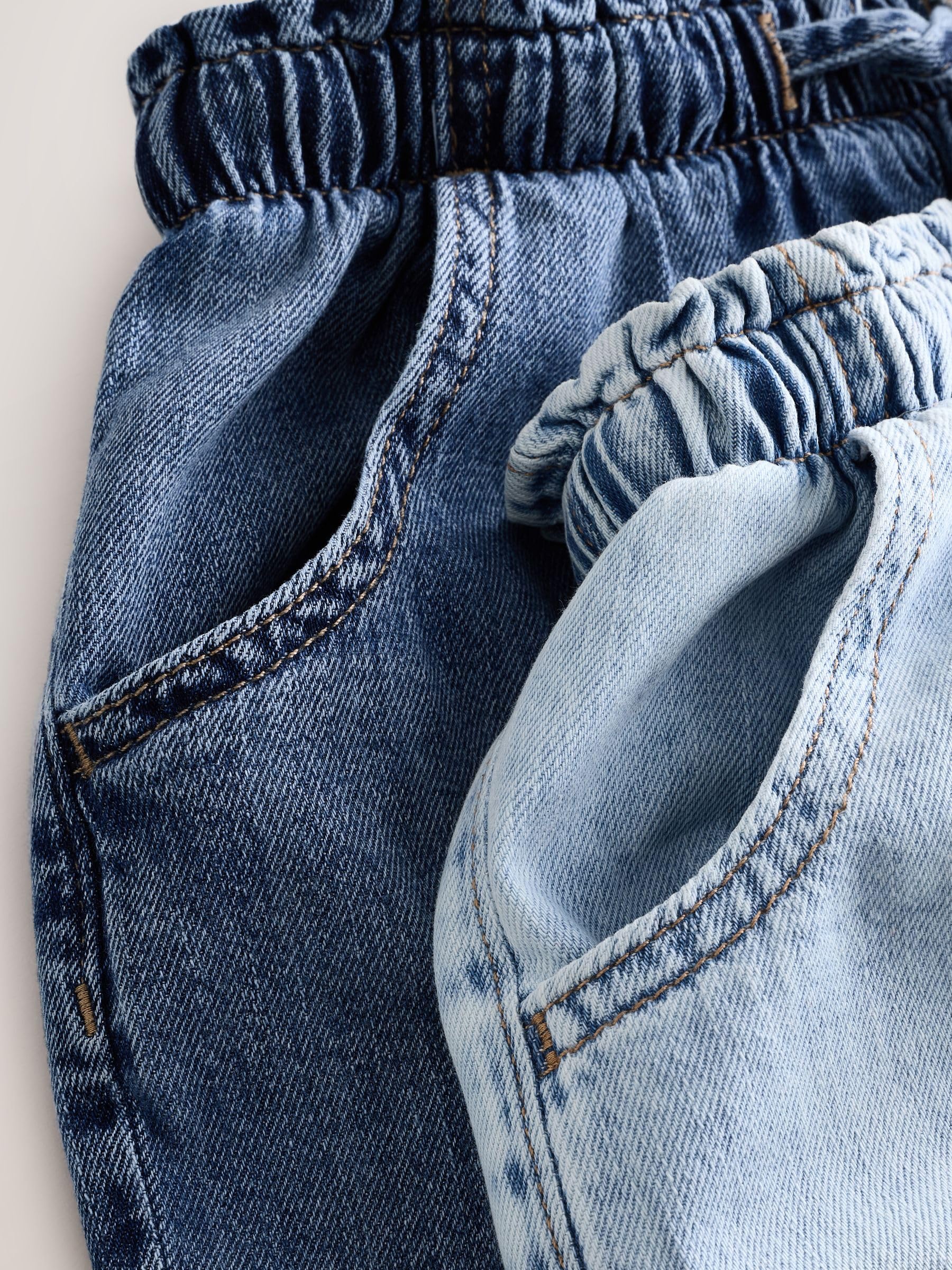 NEXT Ragazza Confezione da 2 Shorts in 100% Cotone | Denim, Bambino, puro cotone, Ogni modello presenta vita elasticizzata regolabile con coulisse e tasche laterali