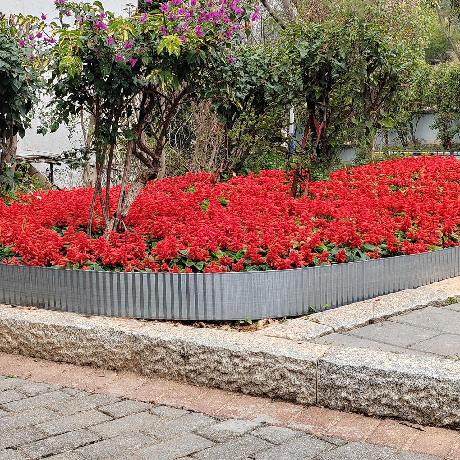 Metal Landscape Edging Border,8 inch × 20 feet Corrugated Garden Edging for Flower Bed,Lawn (8 Inch × 20FT)
