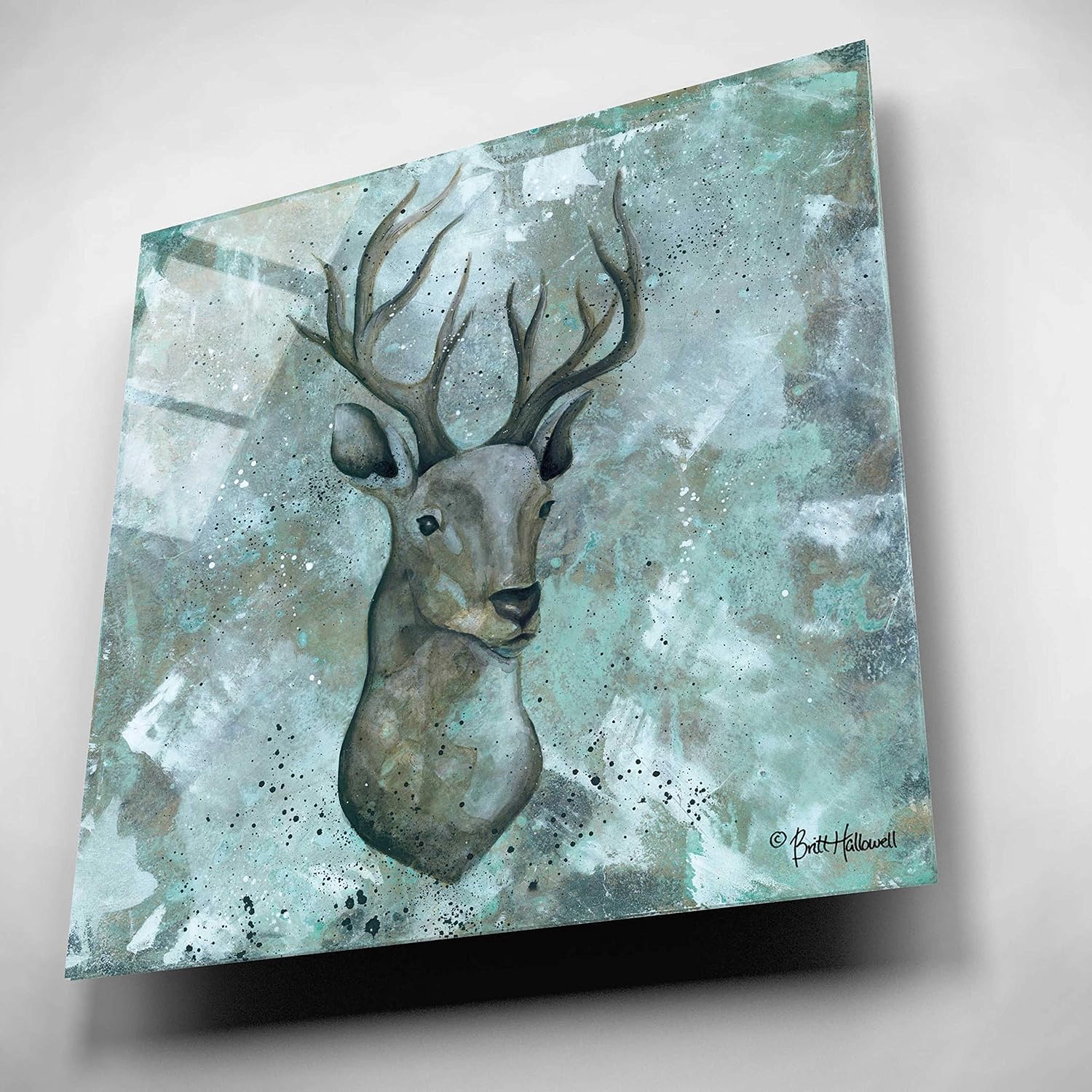 Epic Art 'Simplicity Deer' by Britt Hallowell, Acrylic Glass Wall Art, 12"x12"