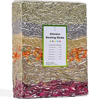 Chicken Nesting Box Herbs 20oz Vacuum-Packed, Natural 6 Dried Herbs for Chicken Coop Freshness, Healthy Hens, Optimal Egg Production and Reduced Stress