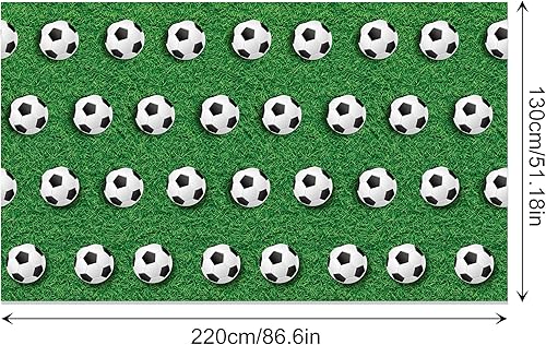 Miniatura 2 de Paquete de 1 mantel rectangular de plástico de fútbol de 54 x 87 pulgadas de largo para bufé, fiesta de cumpleaños, cena de vacaciones, picnic o