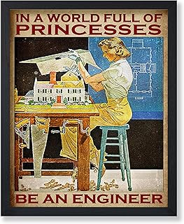 Poster Master Vintage Be An Engineer Poster - Retro Motivational Print - Working Woman Art - Gift for Men & Women - Inspiring Decor for Bedroom, Living Room, Office or Dorm - 8x10 UNFRAMED Wall Art