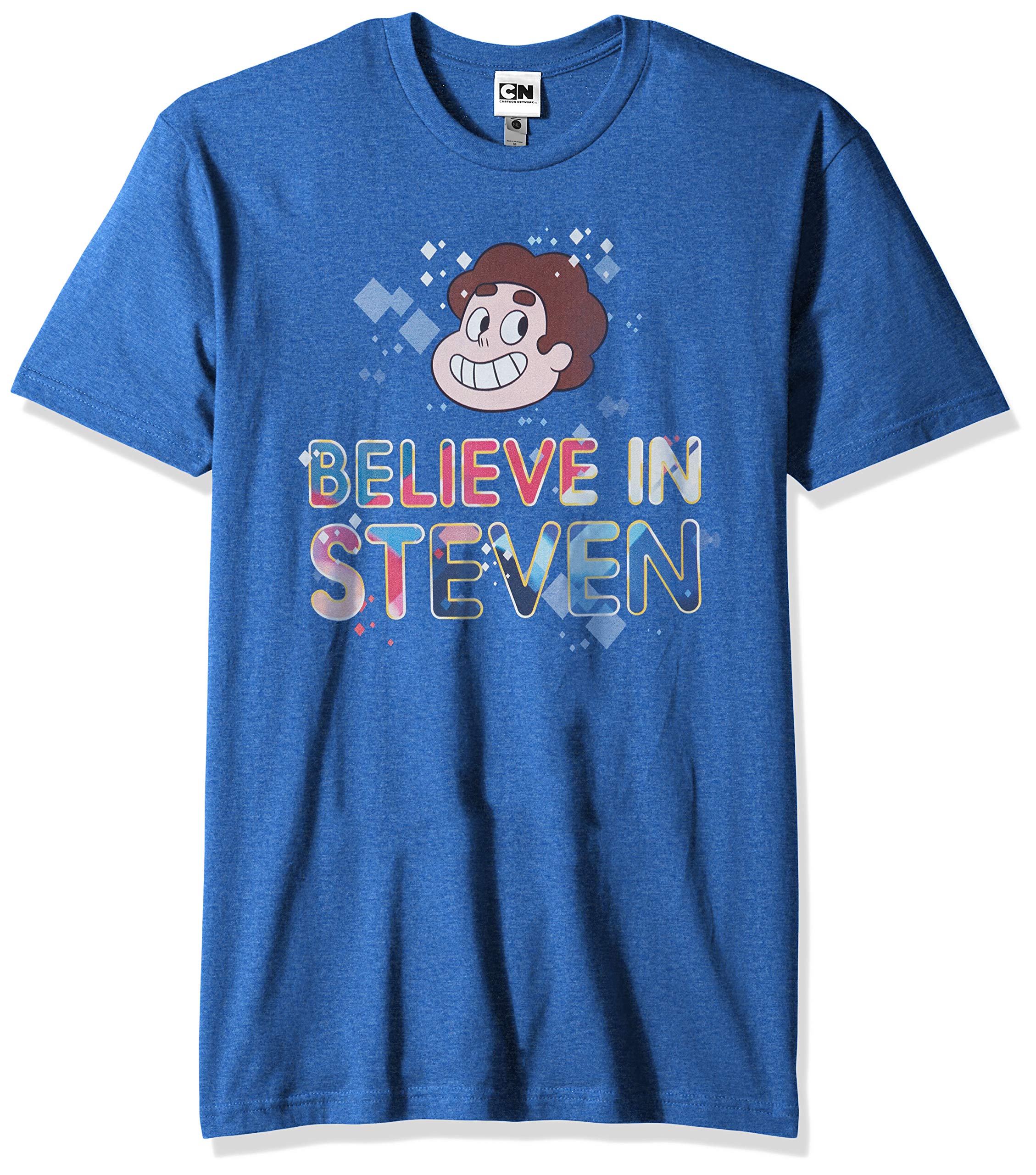 Fifth Sun Men's Officially Licensed Steven Universe Graphic Tees, Blue//Believe Steve Men's El, S
