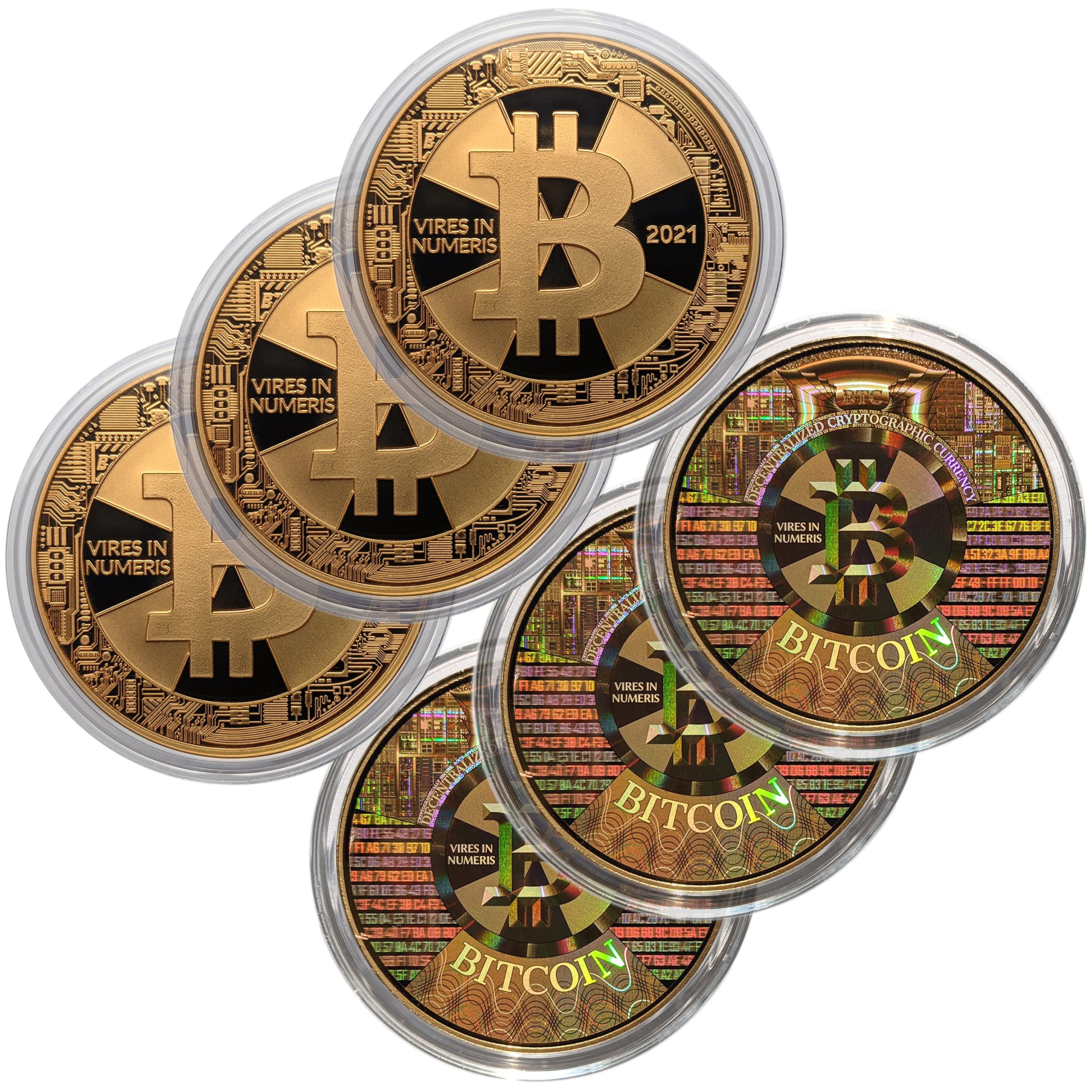 Amazon.com: Bitcoin conmemorativo holográfico 2021 (paquete de tres) : Arte  Coleccionable y Bellas Artes