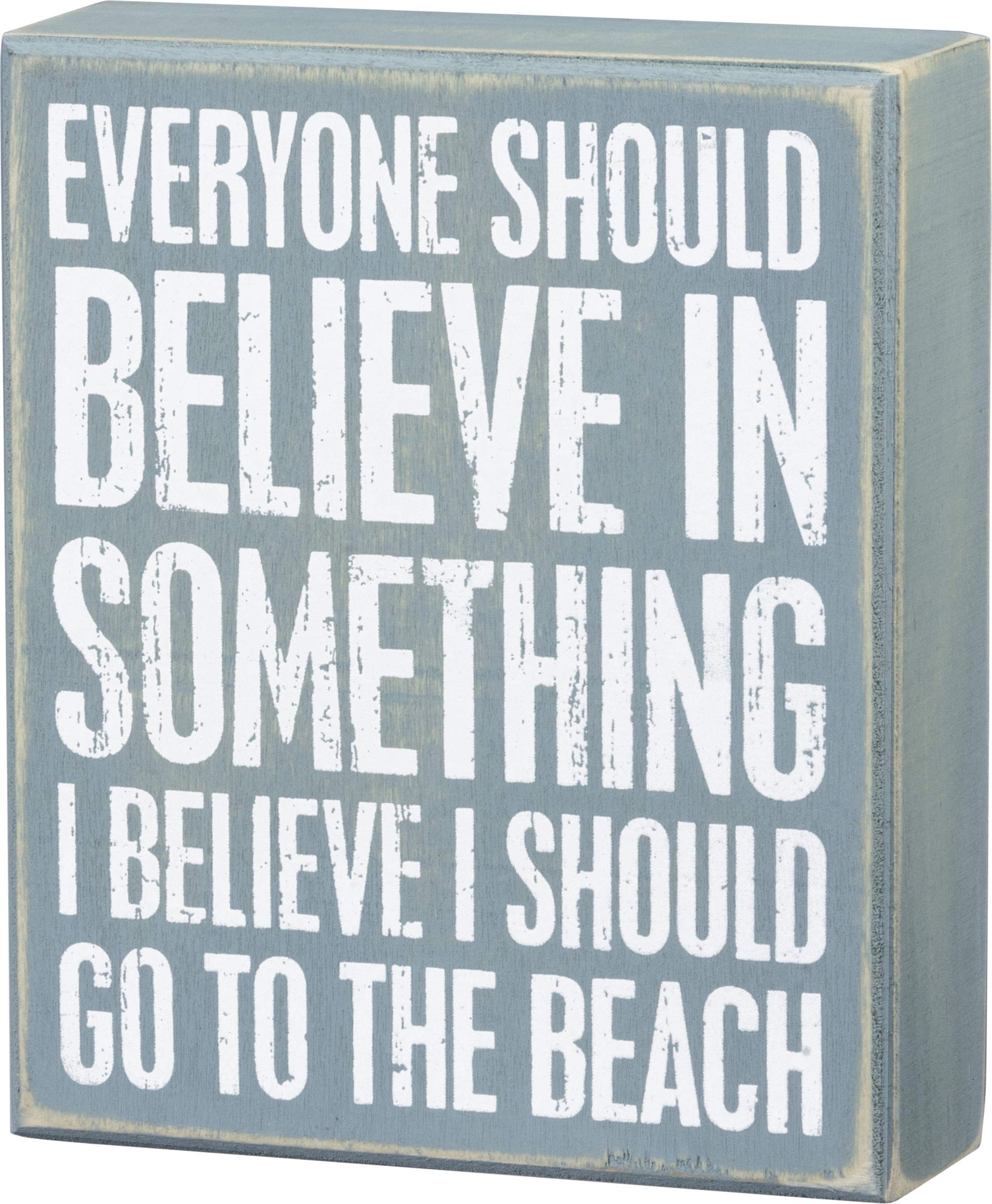 Primitives by Kathy I Believe I Should Go to The Beach Box Sign