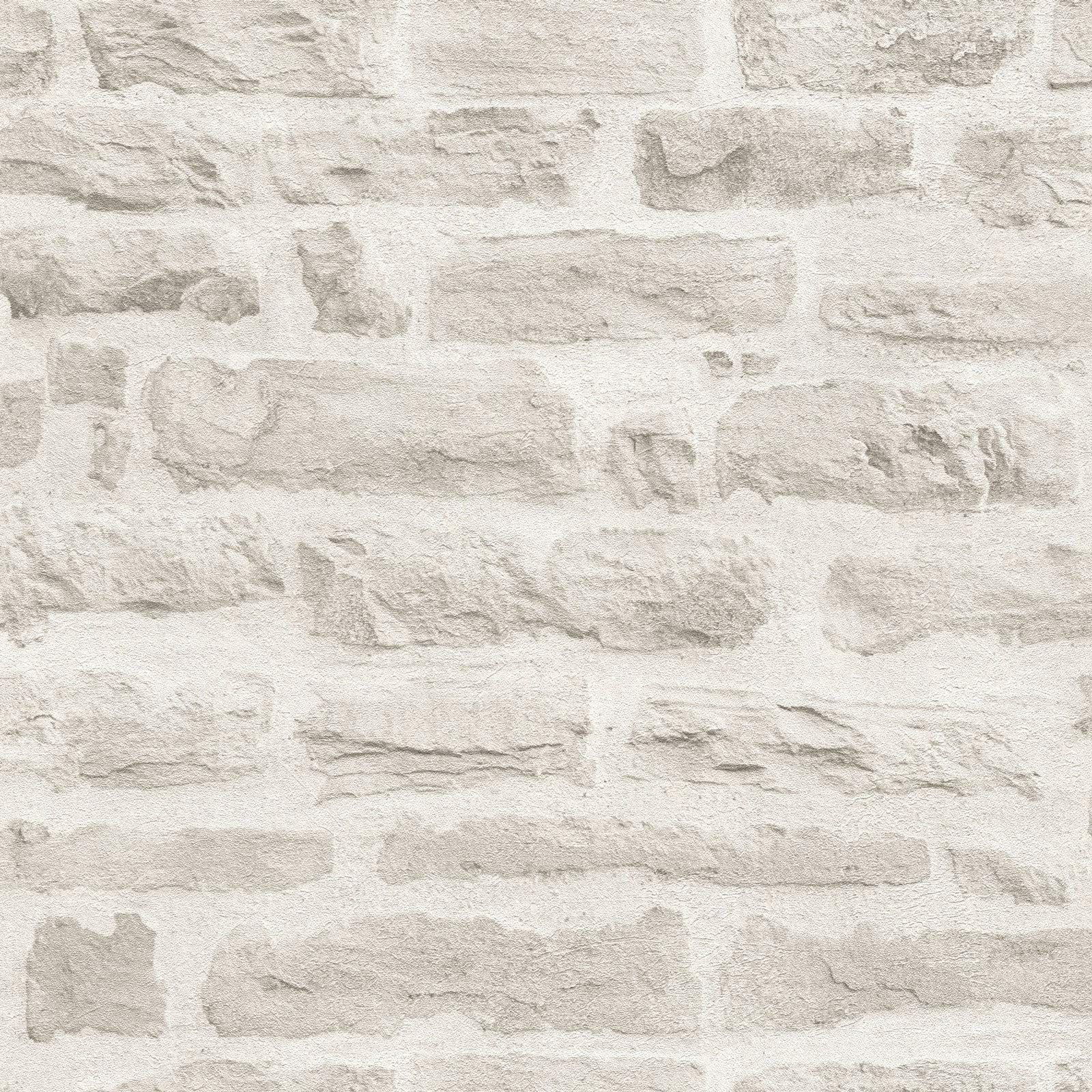 Buy Light Grey Brick Effect Wallpaper for Living Room Vinyl Brick