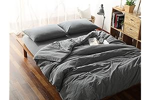 F.Y.Dreams 100% Washed Cotton Duvet Cover for Weighted Blanket with 8 Ties