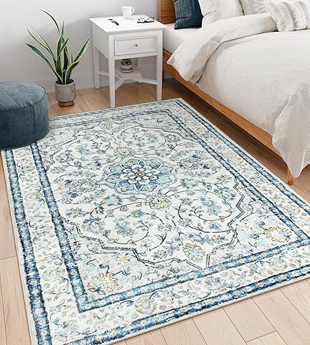 Miniatura 95 de Lahome Alfombras orientales lavables de 3 x 5 pies, antideslizantes, ultrafinas, suaves, de estilo bohemio para dormitorio, alfombra tradicional