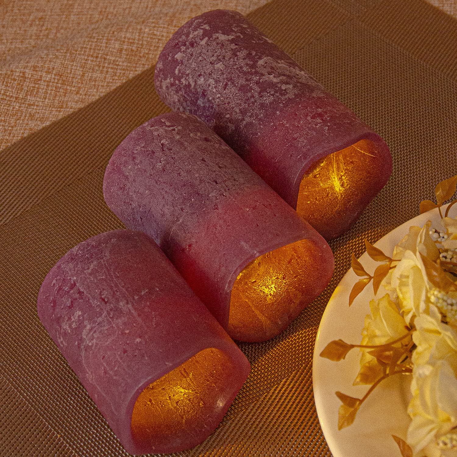 Amazon.co.jp: パープルフレームレスLEDキャンドルライト 3個セット