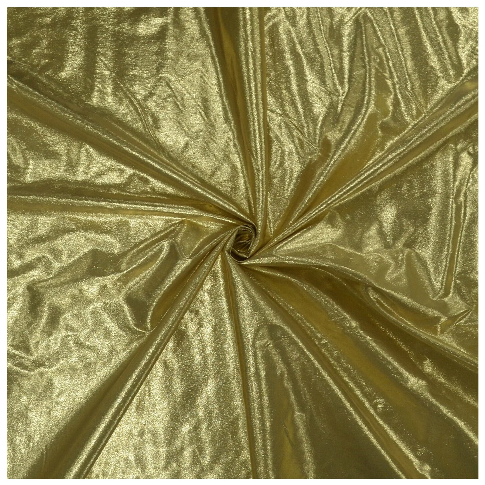 Fabrics King Online Gold Metallic Emperor Foil Non Stretch Decoration Fabric Shiny Material For Fancy Dress, Costume, Decoration & Crafting L 53’’- 135Cms Wide | Sold By The Metre (, 1 Metre)