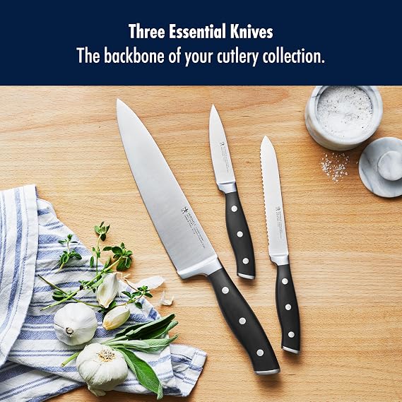 HENCKELS Forged Accent Razor-Sharp 3-pc Starter Set, German Engineered Informed by 100+ Years of Mastery | Stainless steel