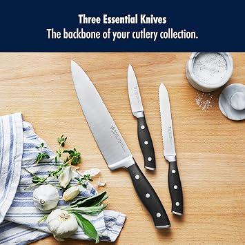 HENCKELS Forged Accent Razor-Sharp 3-pc Starter Set, German Engineered Informed by 100+ Years of Mastery | Stainless steel
