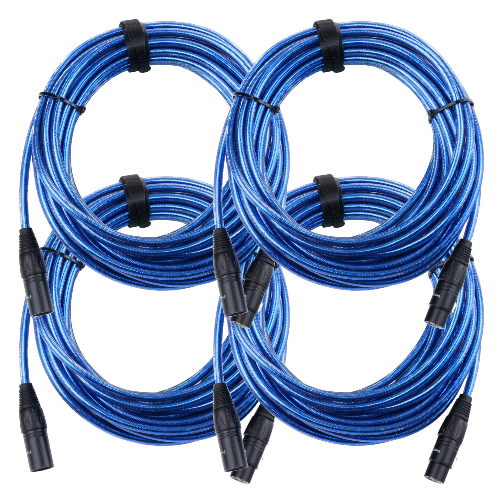 Pronomic Stage XFXM-Blue-10 Cable De Micrófono XLR 10 m Metallic Blue Set | Conectores: XLR hembra 3 polos ? XLR macho 3 polos, Longitud: 10m, Sección del conductor: 0, 226 mm², Cobre libre de oxígeno