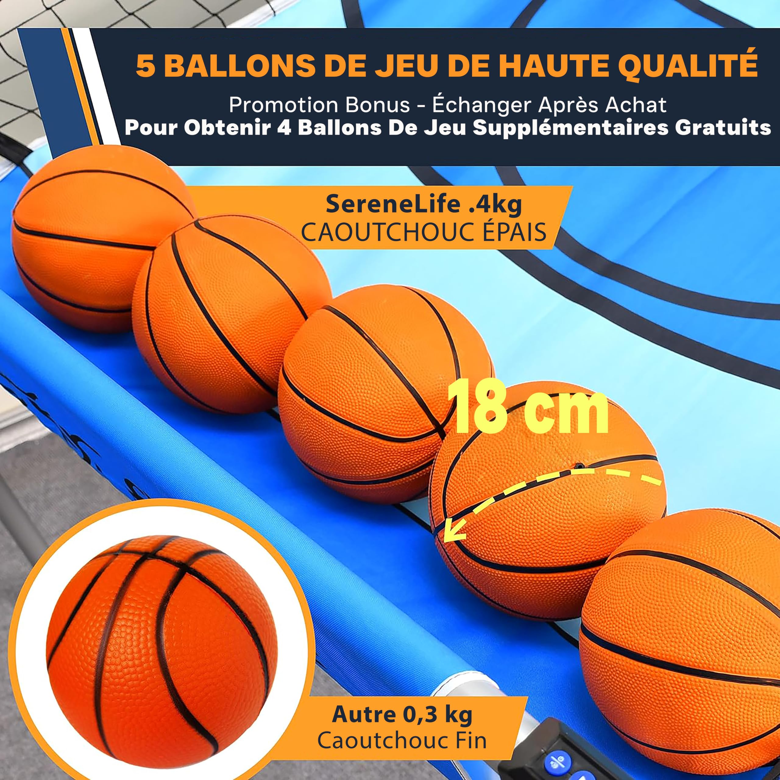 SereneLife Jeu de Basketball d'Arcade - Un Seul Cerceau pour Intérieur