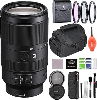 Sony Alpha 70-350mm F4.5-6.3 G OSS Super-Telephoto APS-C Lens (Black) Bundle with 3PC Filter Kit, Gadget Bag, & More | (SEL70350G)