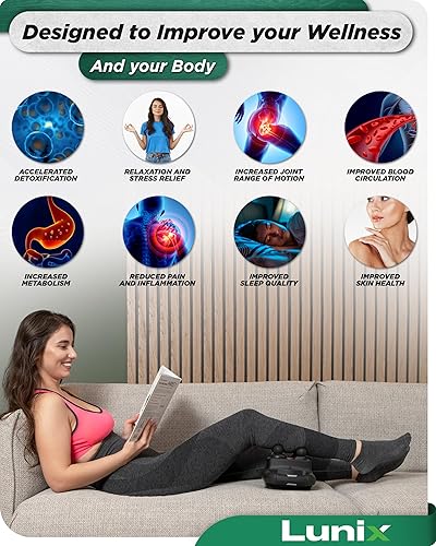 Miniatura 8 de Lunix LX25 - Pistola de masaje de tejido profundo de 4 cabezas con luz roja e infrarroja cercana (660 nm y 850 nm), masajeador muscular