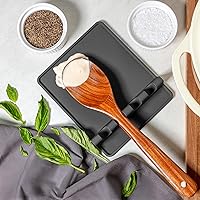 Vista 5 de Zulay - Soporte extragrande de silicona con bandeja antigoteo para múltiples utensilios de cocina, reposacucharas resistente al calor y sin BPA