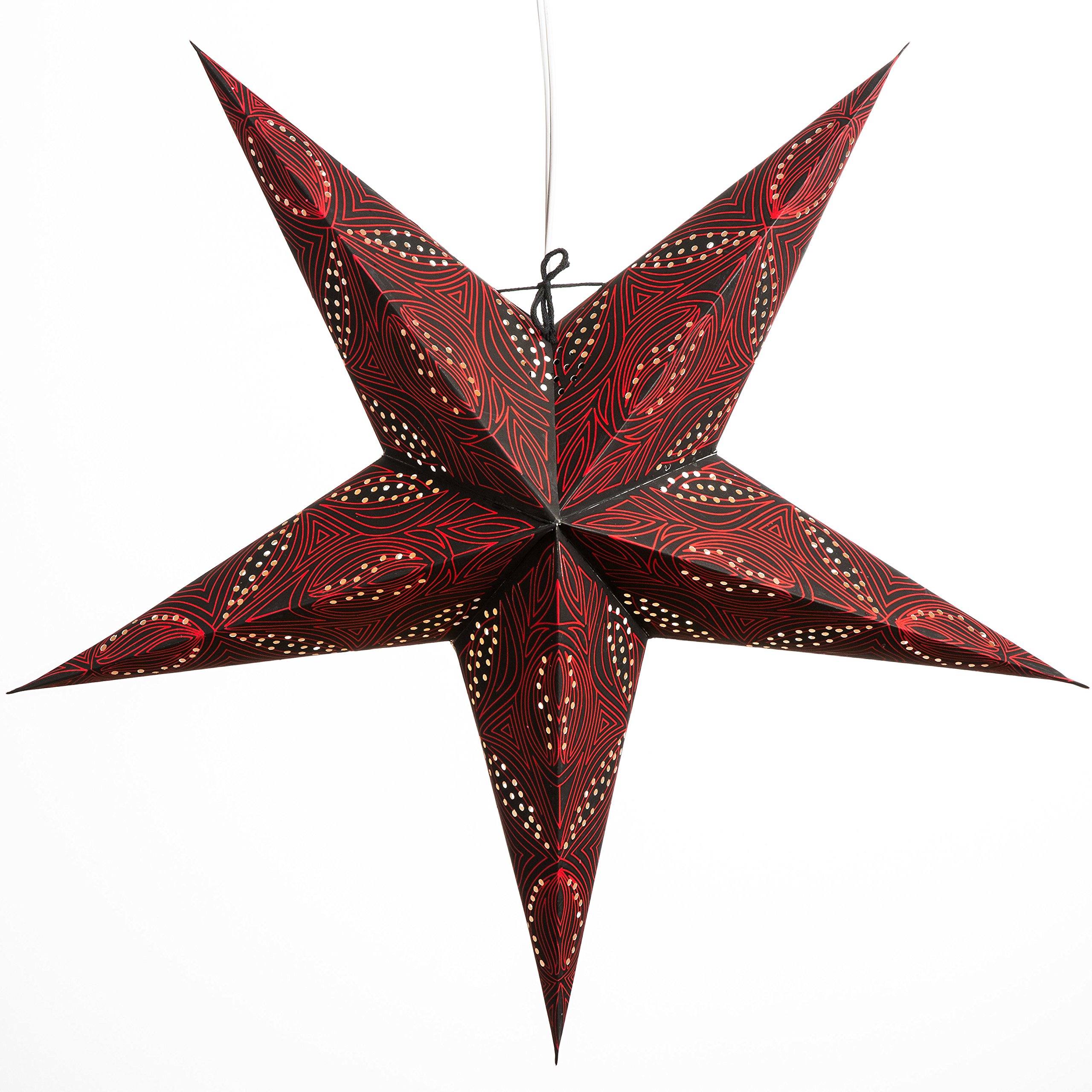 Morse Code Paper Star Lantern with 12 Foot Power Cord Included