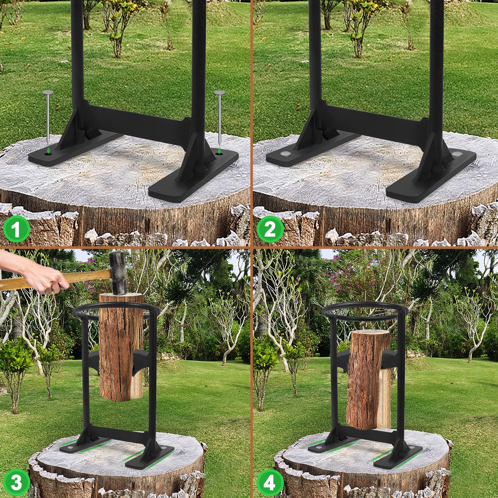 Fendeuse manuelle pour bois de chauffage en fonte, outil de fendage pour camping cheminée maison (type C)