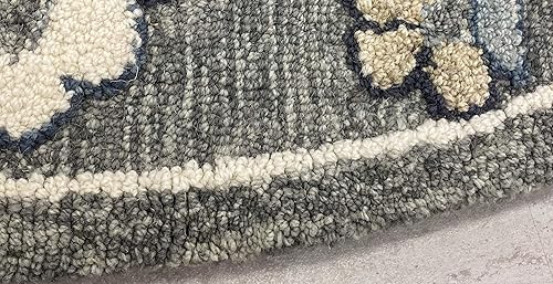 Miniatura 7 de LR Home - Alfombra redonda jacobea floral gris tradicional, 3 pies, redonda