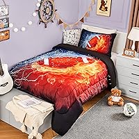 Vista 21 de Andency 3D Baseball Comforter Full (79x90 Inch), 3 Pieces(1 Baseball Comforter, 2 Pillowcases) Microfiber Sport Bedding Set for Boys Kids Teens