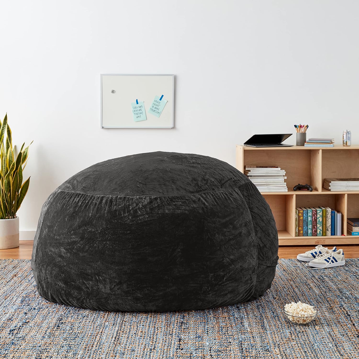 chill sack bean bag chair cover, 5-feet, ultrafur - charcoal 5-feet ultrafur - charcoal - cover only