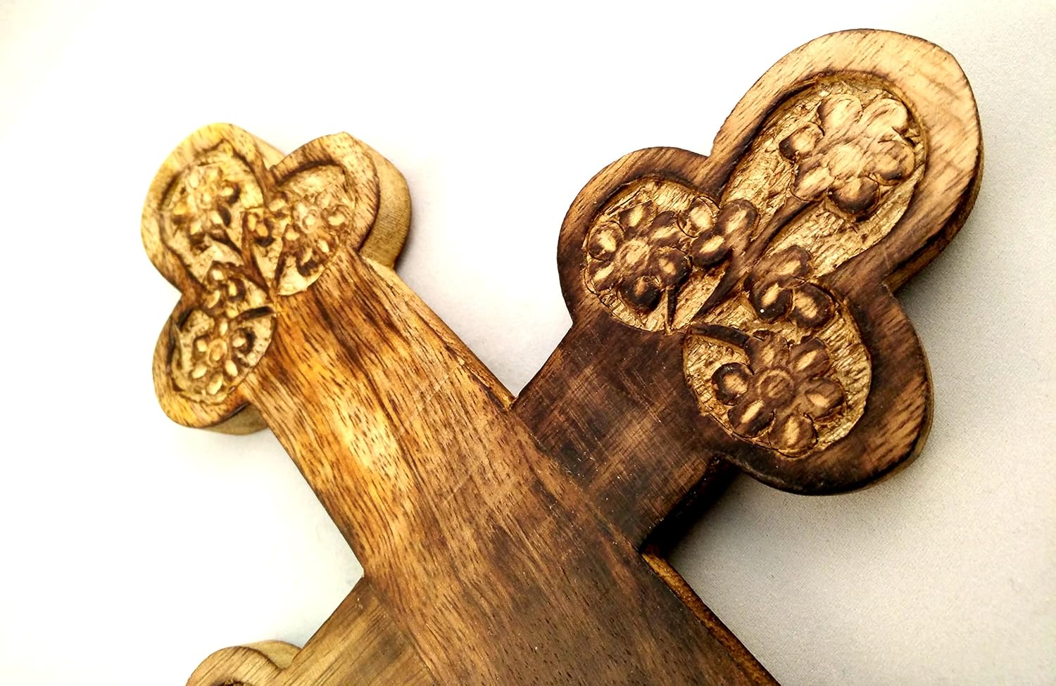 Iconsgr Handmade Christian Greek Orthodox Wood Carved Cross / 1a