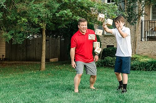 Miniatura 8 de Bolaball Juego de dados gigantes de madera de 3.5 pulgadas para diversión al aire libre, barbacoa, eventos de fiesta, juegos de patio trasero,