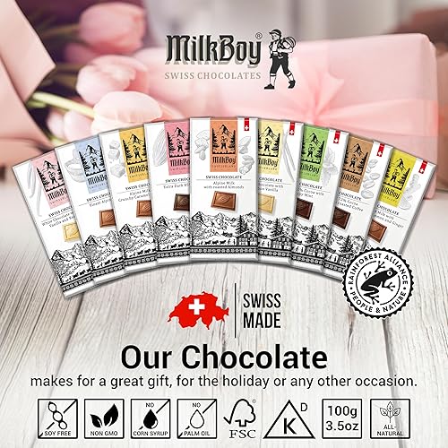 Miniatura 6 de Milkboy - Barras de chocolate suizo barras de chocolate con leche alpina suiza de primera calidad chocolate con leche suave chocolates europeos