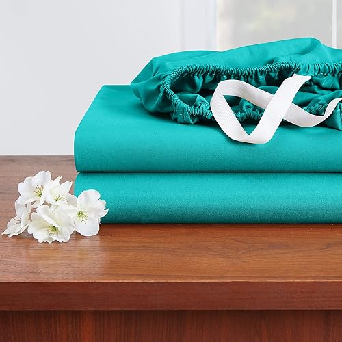 Empyrean Bedding Sábana bajera ajustable de 14 a 16 pulgadas de profundidad Sábana de microfibra de doble cepillado suave y sedosa Juego de 2