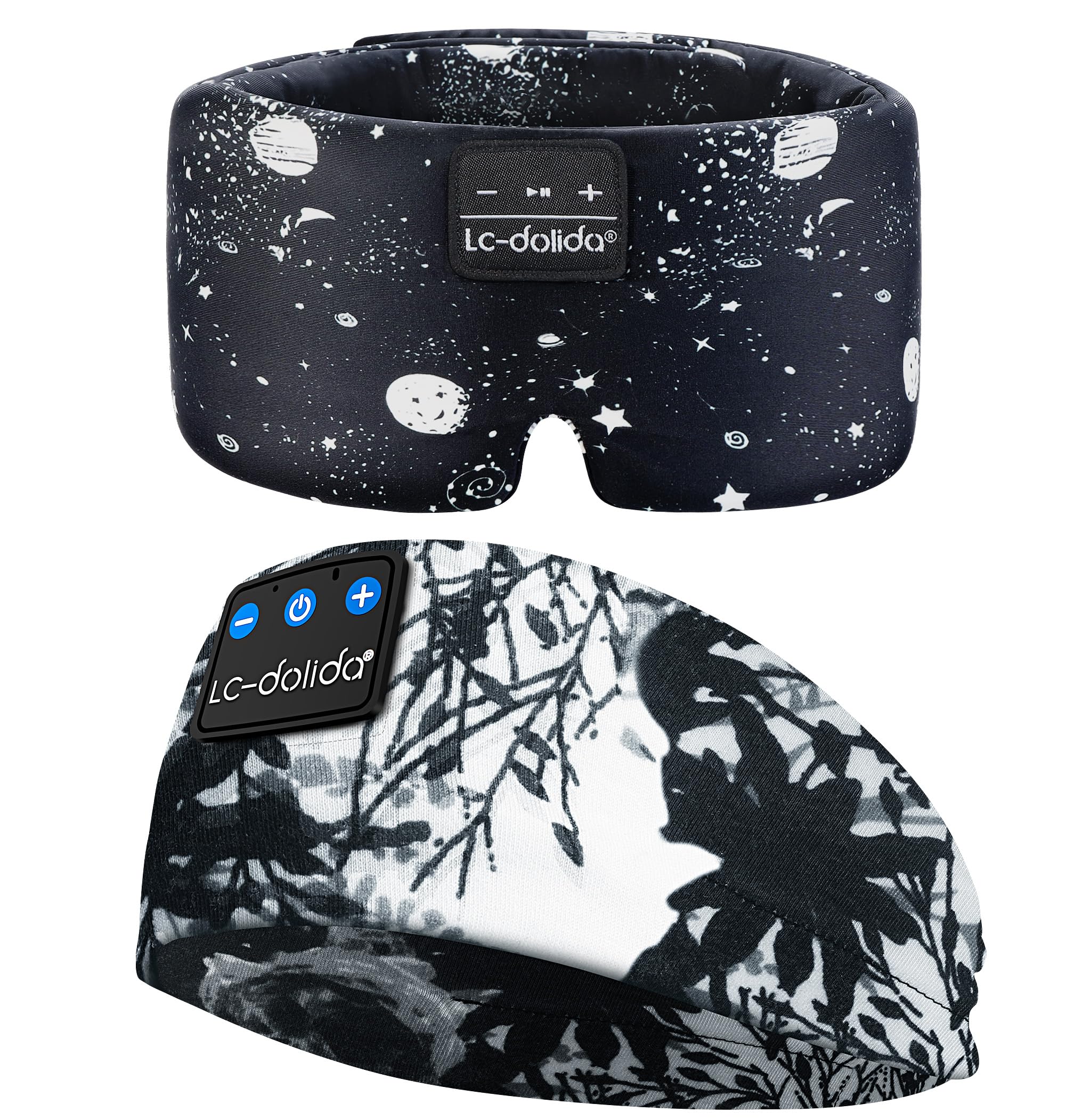 LC-dolida Sleep Mask with Bluetooth Headphones Silk Eye Mask for Sleeping Side Day Sleepers 5 4 Bluetooth Silk