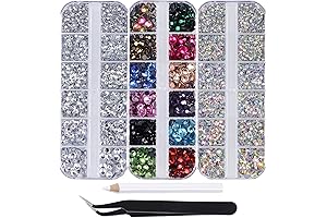 Massive Beads' Swarovski Crystal AB Rhinestones: 9500+ Round Glass Hotfix Gemstones for...